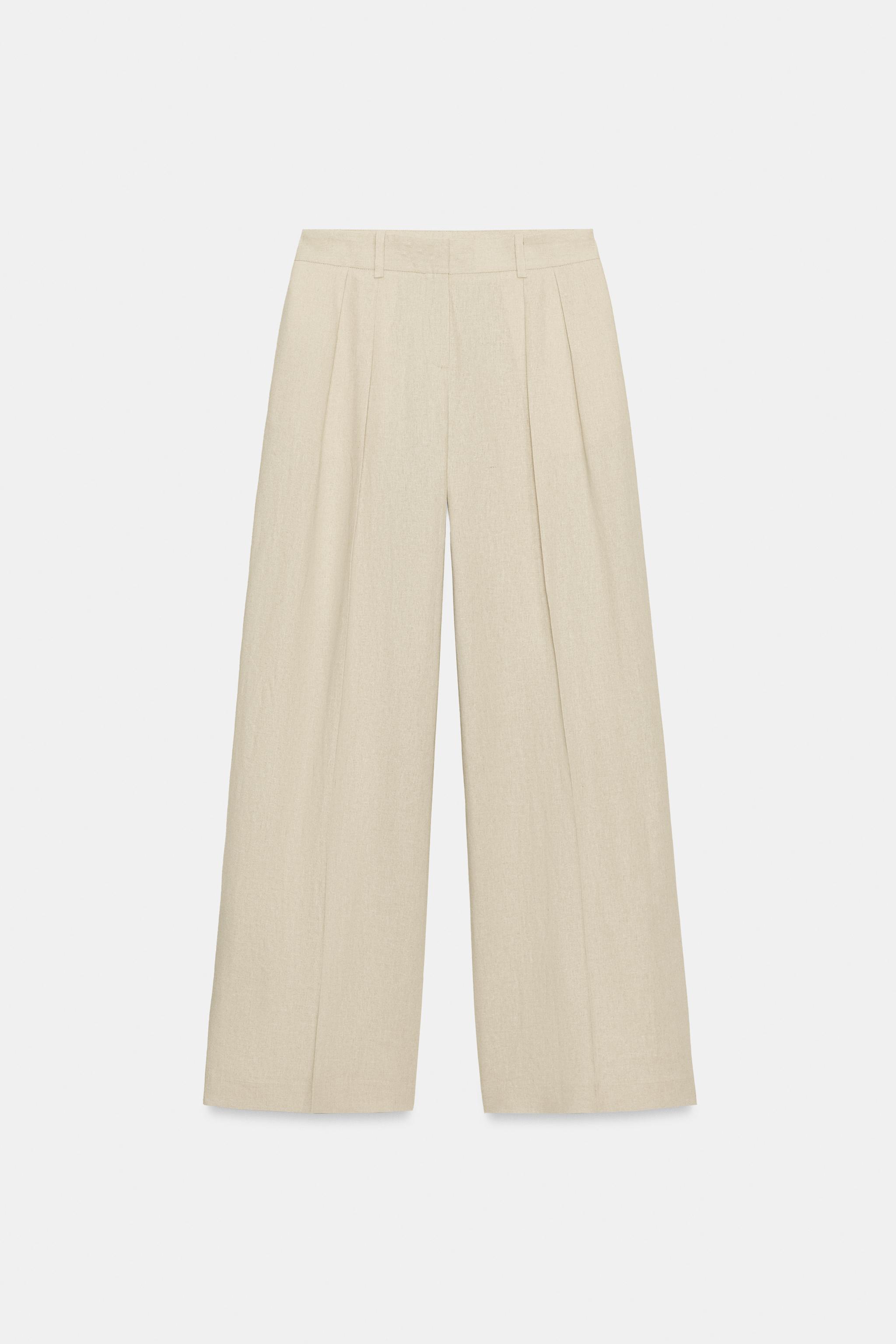 WIDE LEG LINEN PANTS